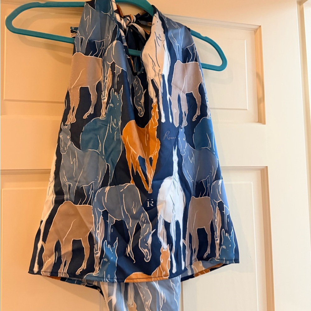 Ronner Horse Print Halter Top NWT XXL